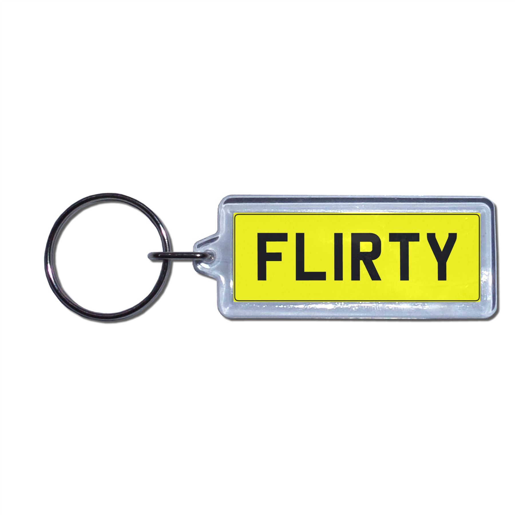 FLIRTY - UK Number Plate Key Ring | Choose Medallion / Plastic / Metal - Picture 3 of 8