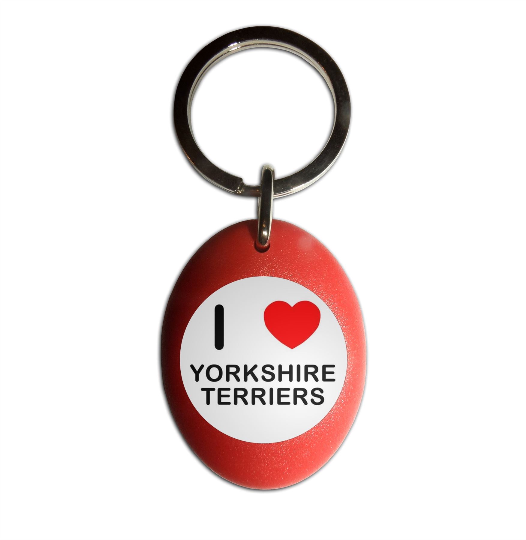 Yorkshire Terriers I Love Heart Plastic Oval Key Ring (43mm x 32.5mm) - Picture 7 of 10