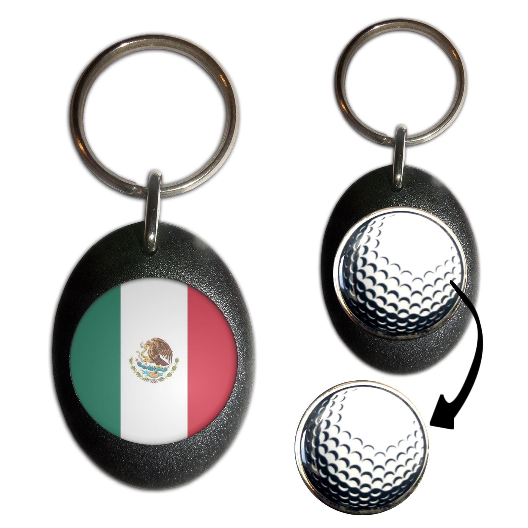 Schlüsselanhänger Mexiko Flagge Golfball Markierung (43 mm x 33 mm) - Bild 3 von 12