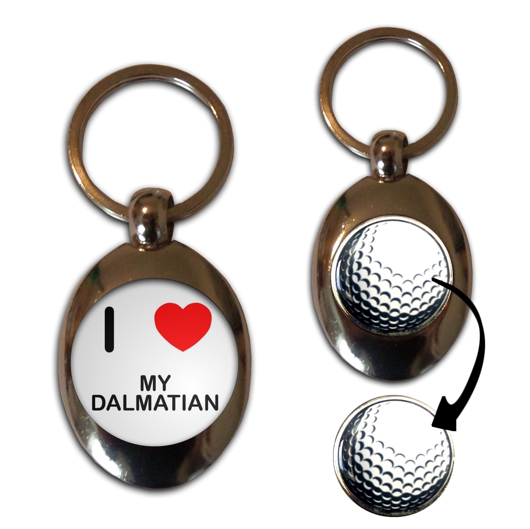 My Dalmatiner I Love Golfball Marker Schlüsselanhänger (43 mm x 33 mm) - Bild 9 von 12