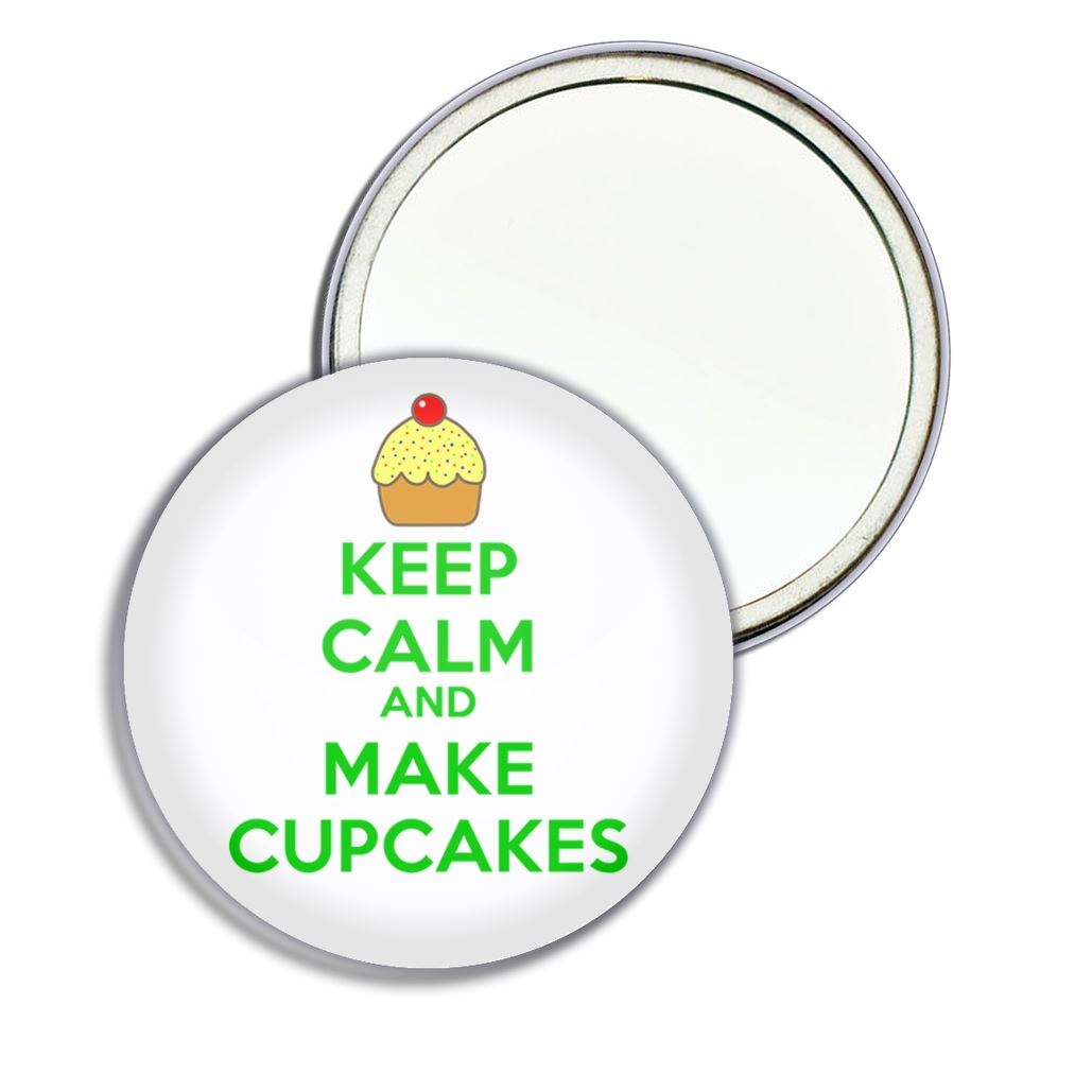Mantén la calma y haz cupcakes espejo redondo bolsillo compacto (55 mm o 77 mm) - Imagen 5 de 6