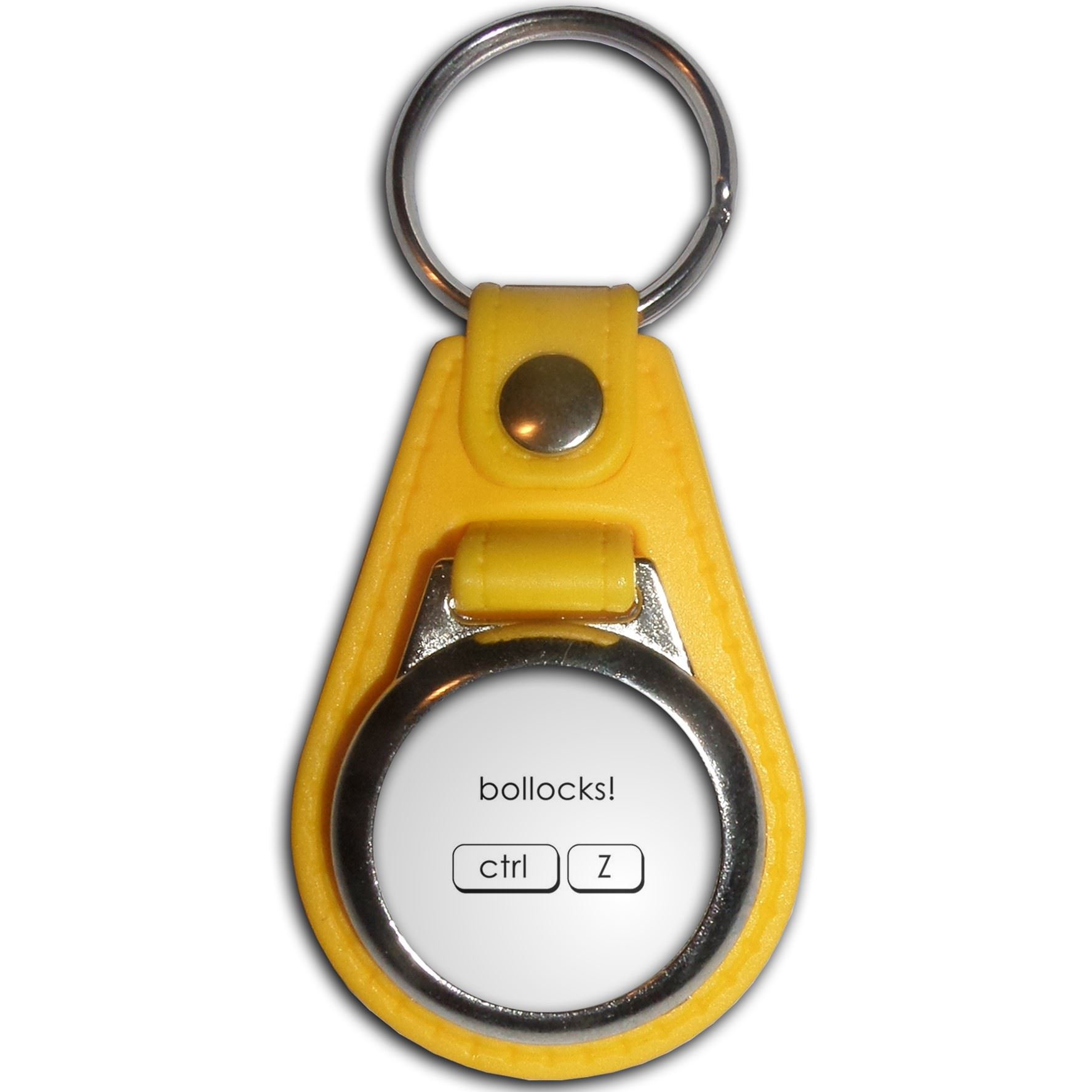 Ctrl Z b*llocks Plastic Medallion Key Ring (61mm x 38mm) - Picture 11 of 12