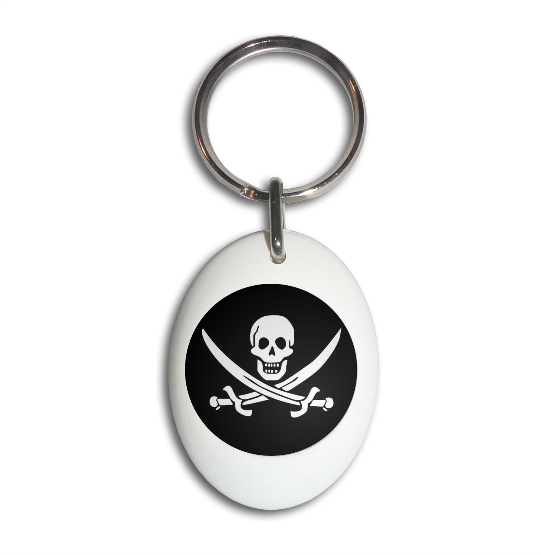 Jolly Roger Plastic Oval Key Ring (43mm x 32.5mm) - Picture 9 of 10