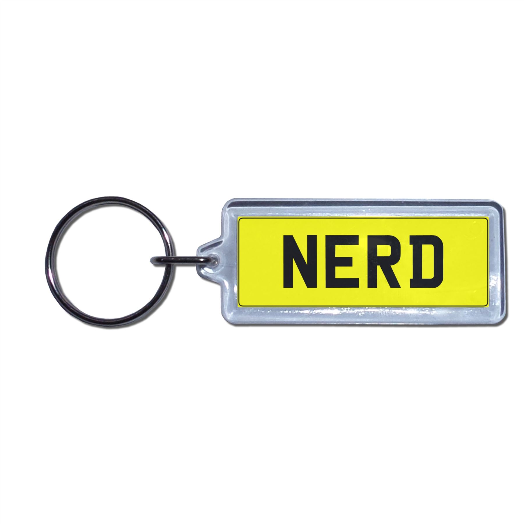 NERD - UK Number Plate Key Ring | Choose Medallion / Plastic / Metal - Picture 3 of 8