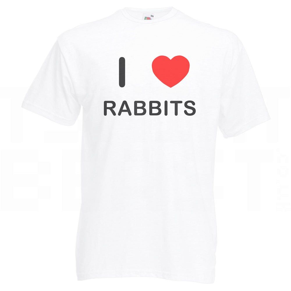 Rabbits I Love T-Shirt Tee Erwachsene Rundhals Kurzarm - Bild 33 von 34