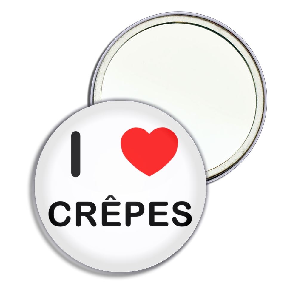 Crepes I Love Herz runder Spiegel Tasche kompakt (55 mm oder 77 mm) - Bild 5 von 6