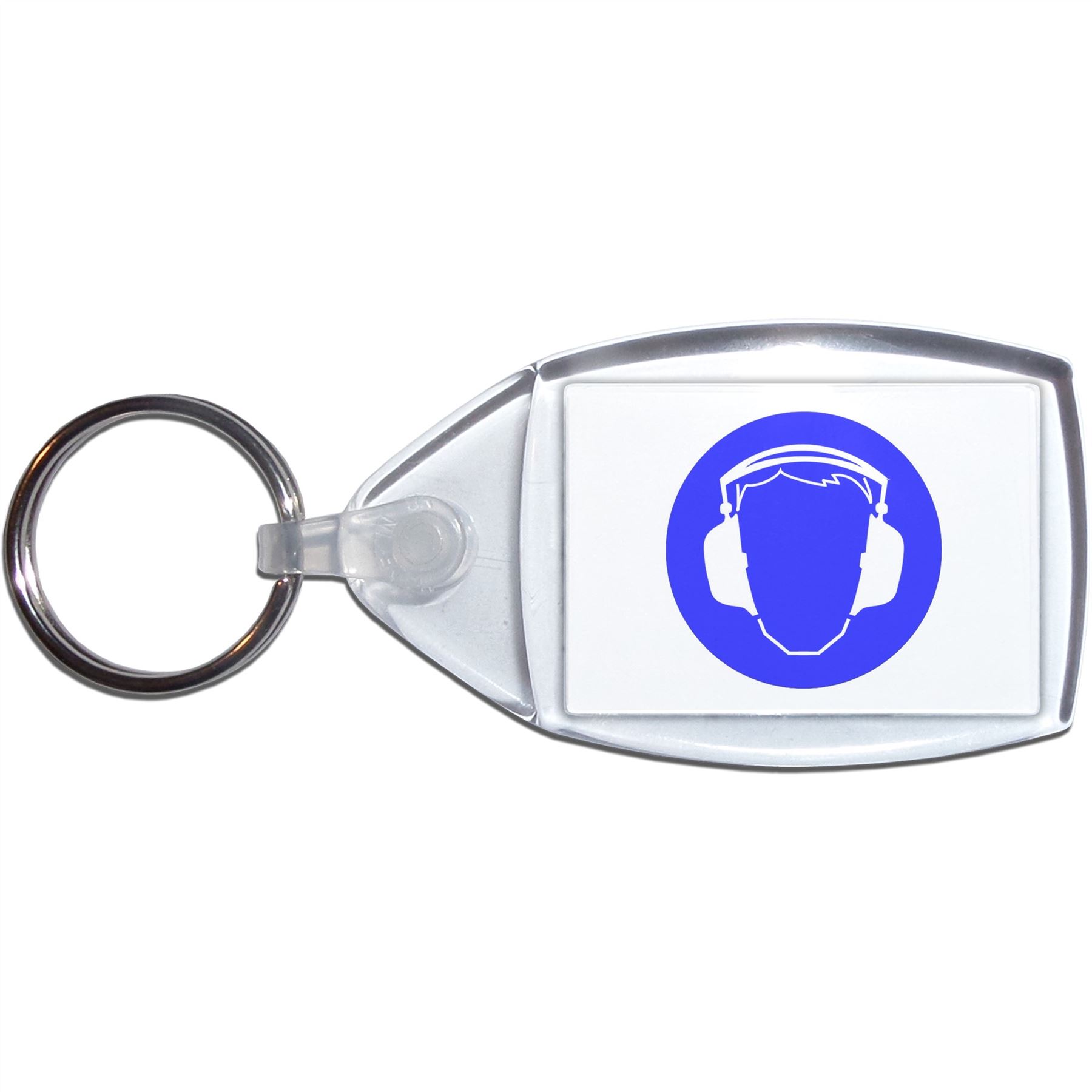 Ear Protection Clear Plastic Key Ring (S, M or L) - Picture 7 of 8