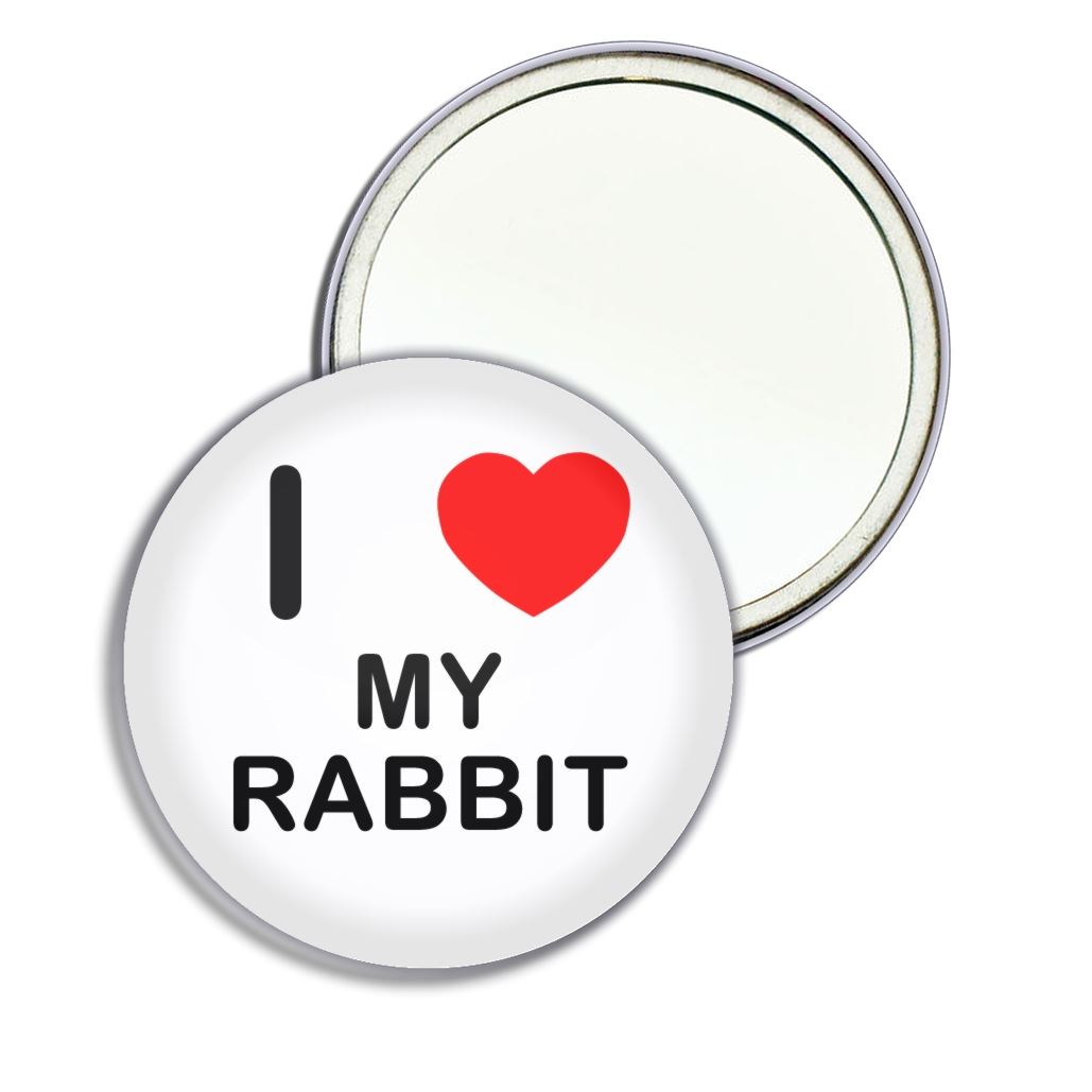 My Rabbit I Love Heart Round Mirror Pocket Compact (55mm or 77mm) - Afbeelding 3 van 6