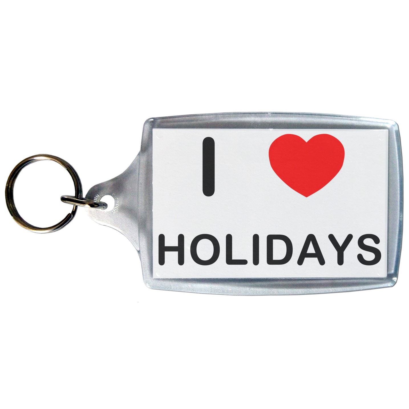 Holidays I Love Herz klar Kunststoff Schlüsselanhänger (S, M oder L) - Bild 3 von 8