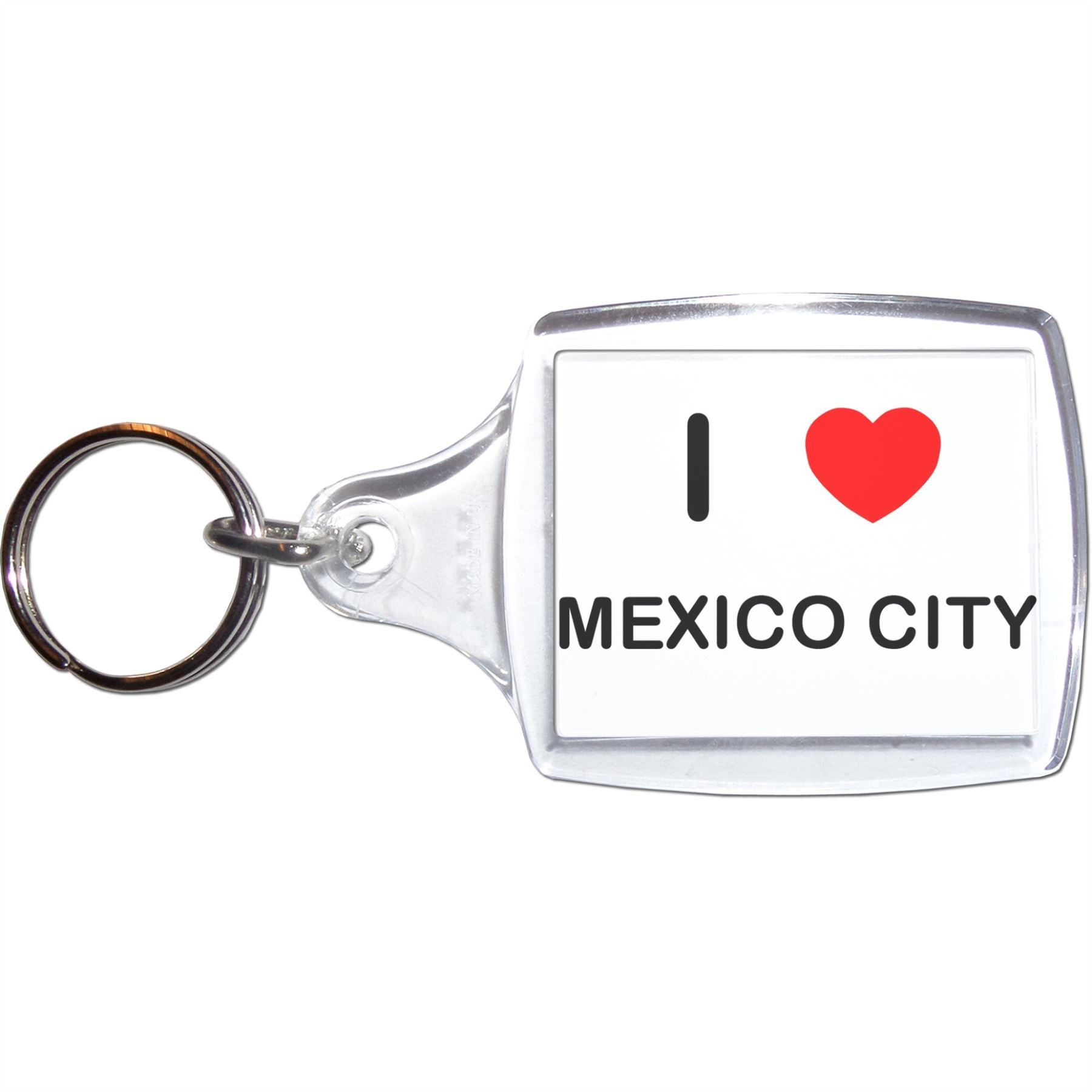 Mexiko-Stadt I Love Herz klar Kunststoff Schlüsselanhänger (S, M oder L) - Bild 5 von 8