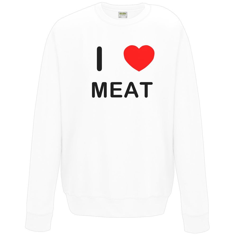 Meat I Love Sweater Pullover Adult Crew Neck Long Sleeved Sweatshirt - Picture 27 of 34