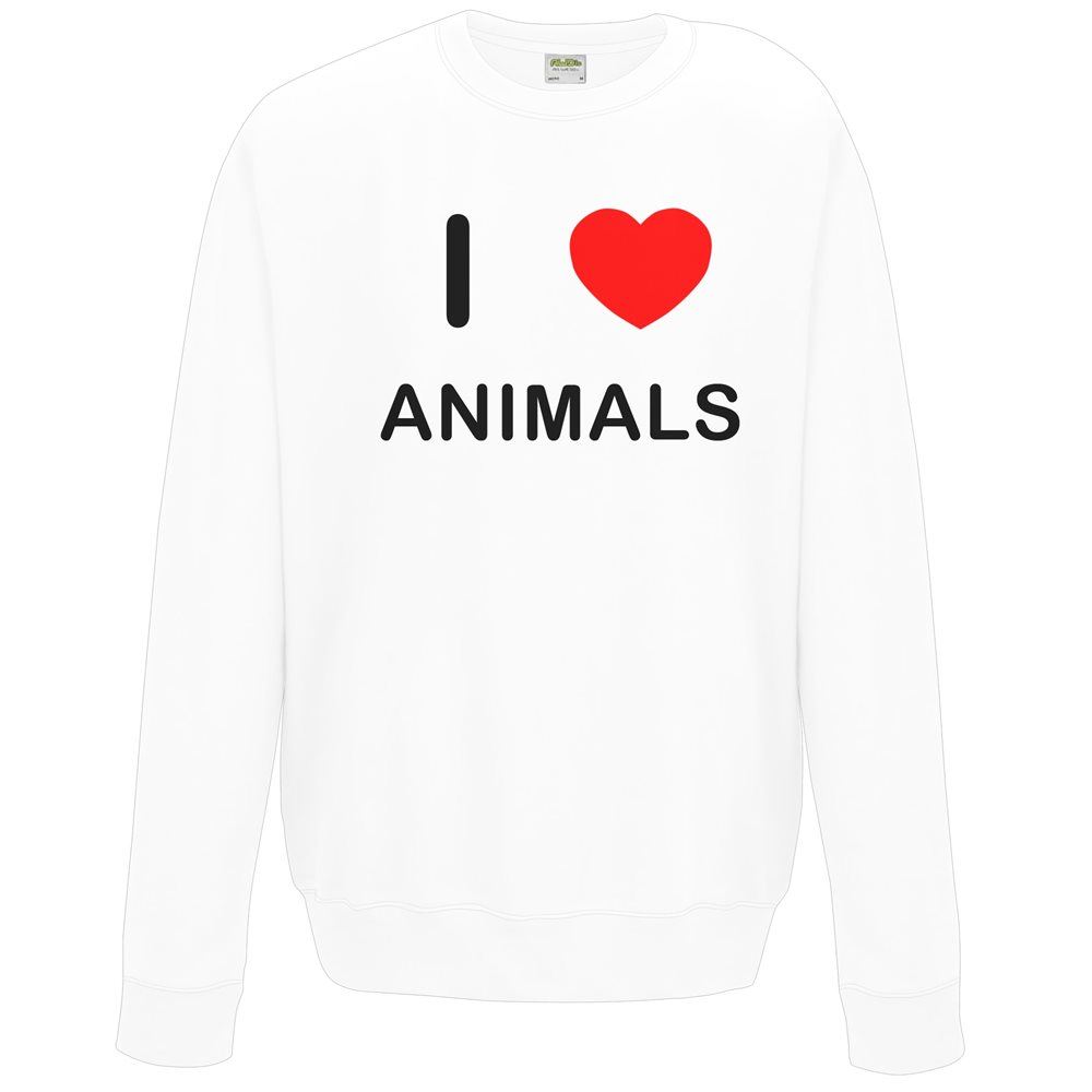 Animals I Love Sweater Pullover Adult Crew Neck Long Sleeved Sweatshirt - Picture 29 of 34