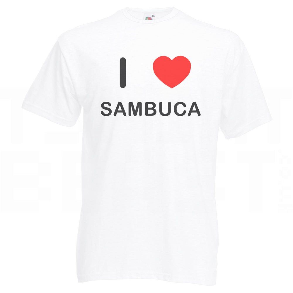 Sambuca I Love T-Shirt Tee Erwachsene Rundhals Kurzarm - Bild 27 von 34