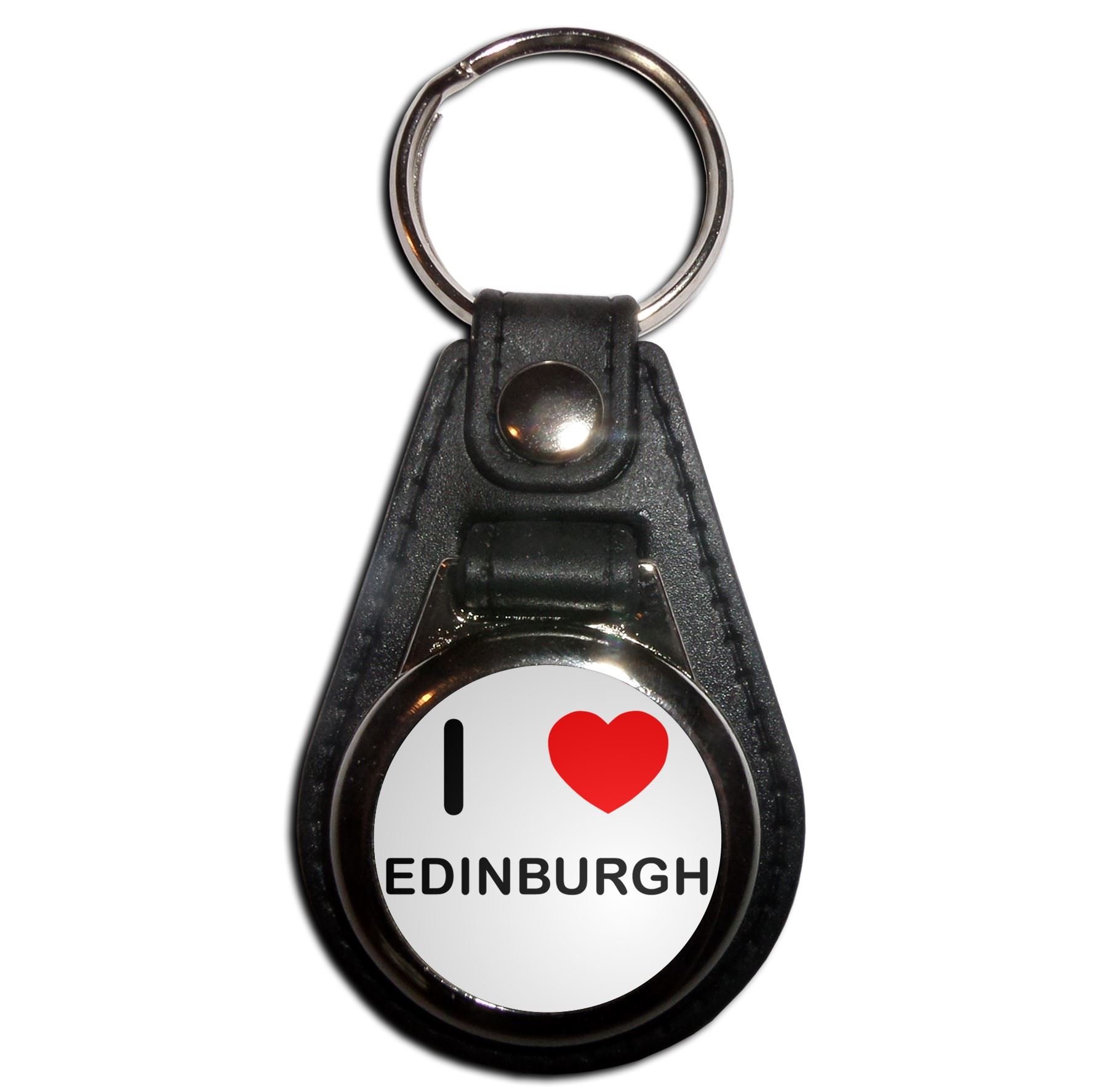 Edinburgh I Love Plastic Medallion Key Ring (61mm x 38mm) - Picture 3 of 12