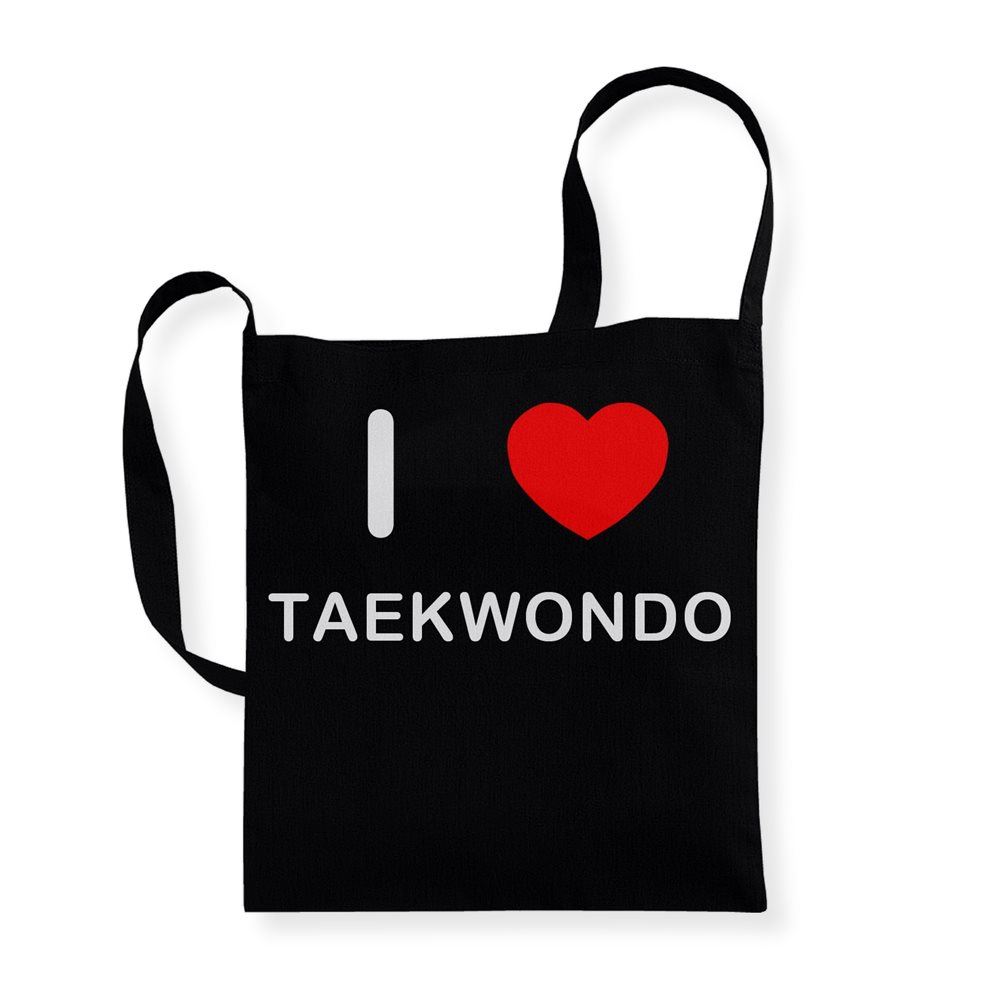 Bolso de asa larga de algodón reutilizable Taekwondo I Love - Imagen 5 de 8