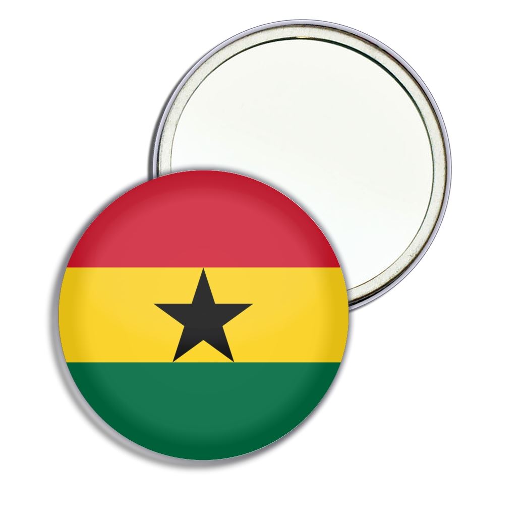 Runde Spiegeltasche Ghana Flagge kompakt (55 mm oder 77 mm) - Bild 5 von 6