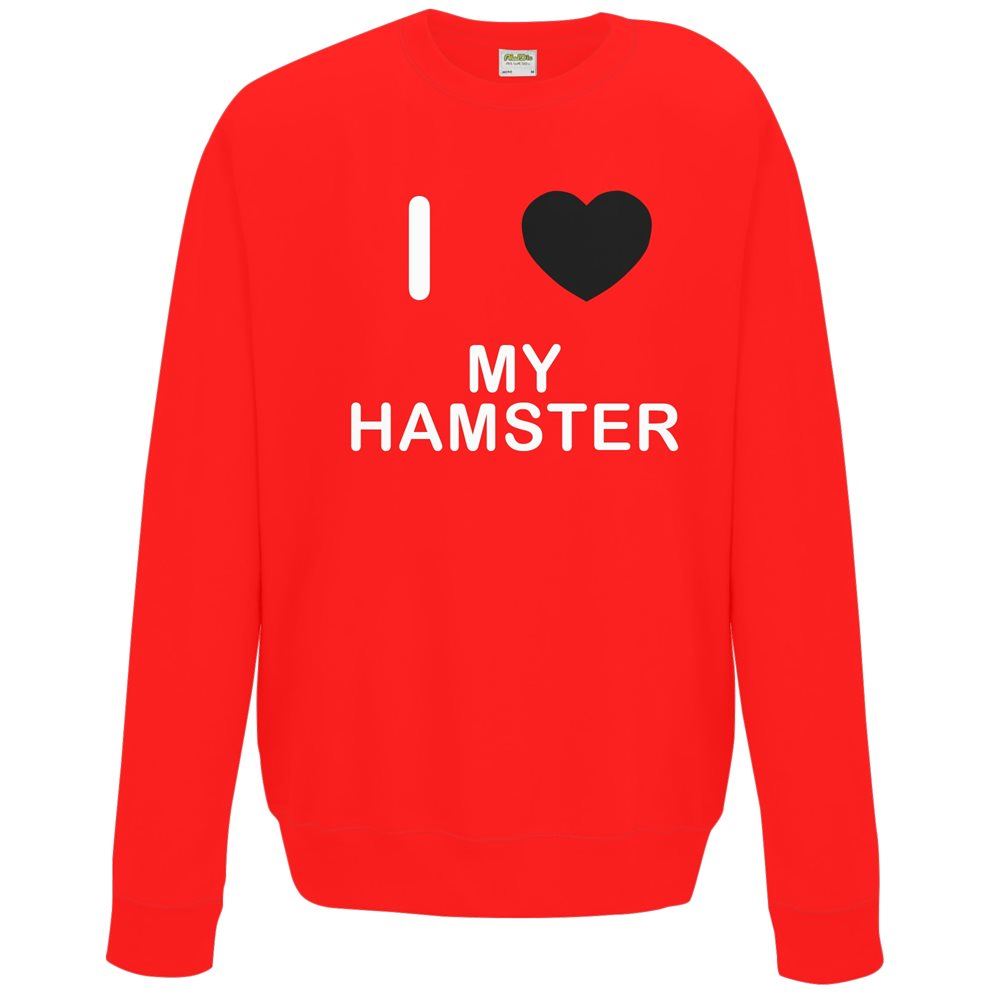 My Hamster I Love Sweater Pullover Adult Crew Neck Long Sleeved Sweatshirt - Picture 21 of 34