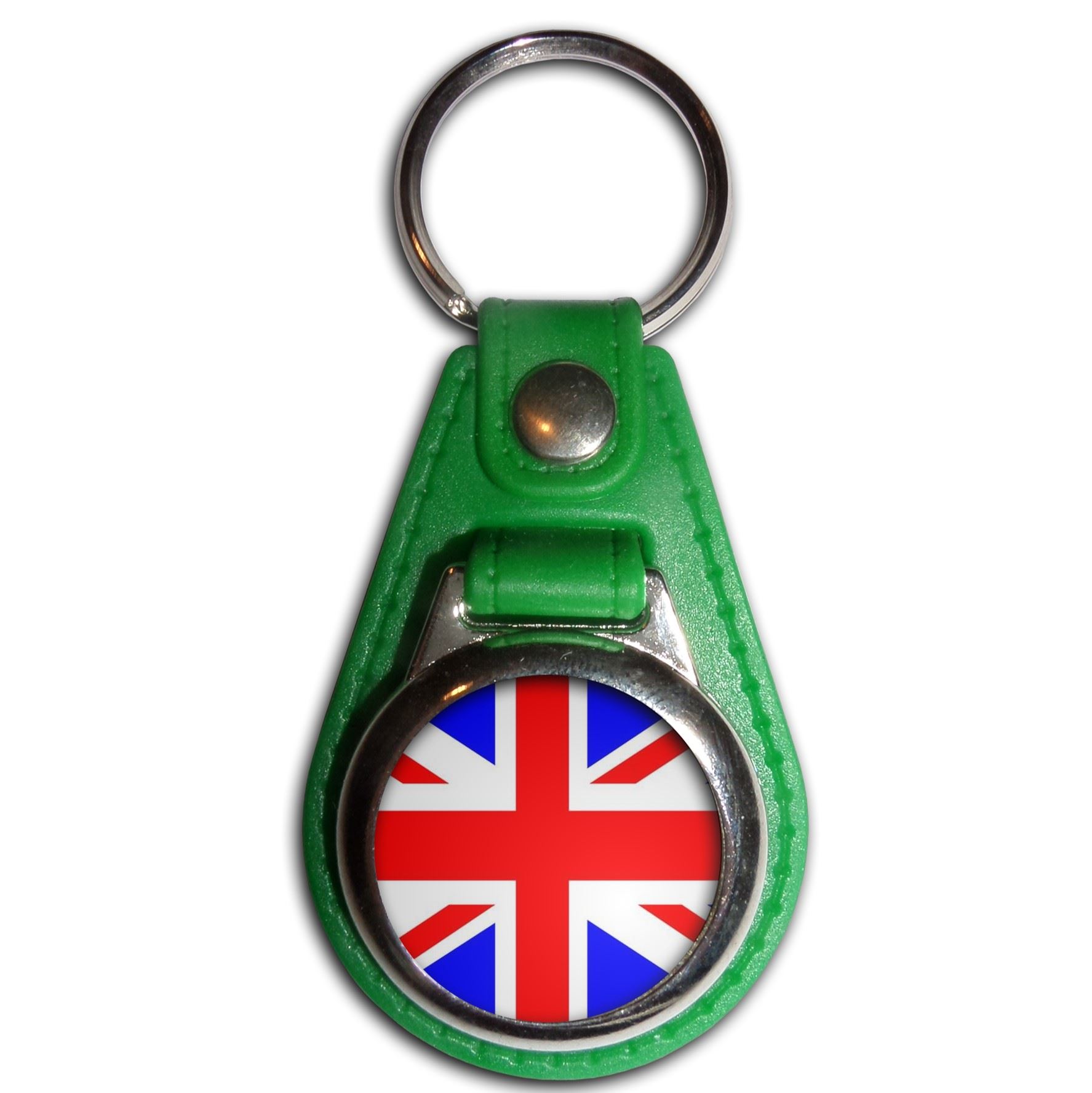 Union Jack UK Flag Plastic Medallion Key Ring (61mm x 38mm) - Picture 7 of 12