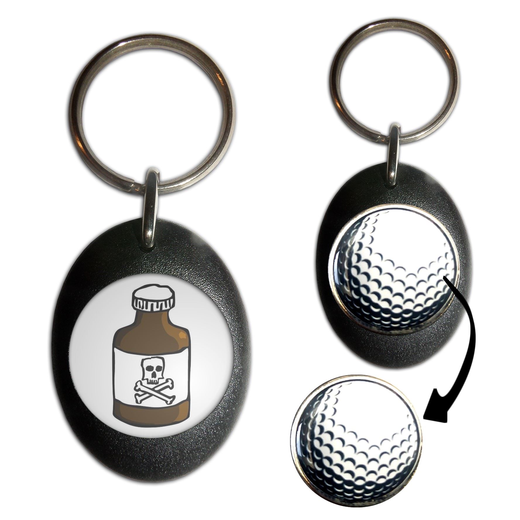 Schlüsselanhänger Giftflasche Golfballmarker (43 mm x 33 mm) - Bild 3 von 12