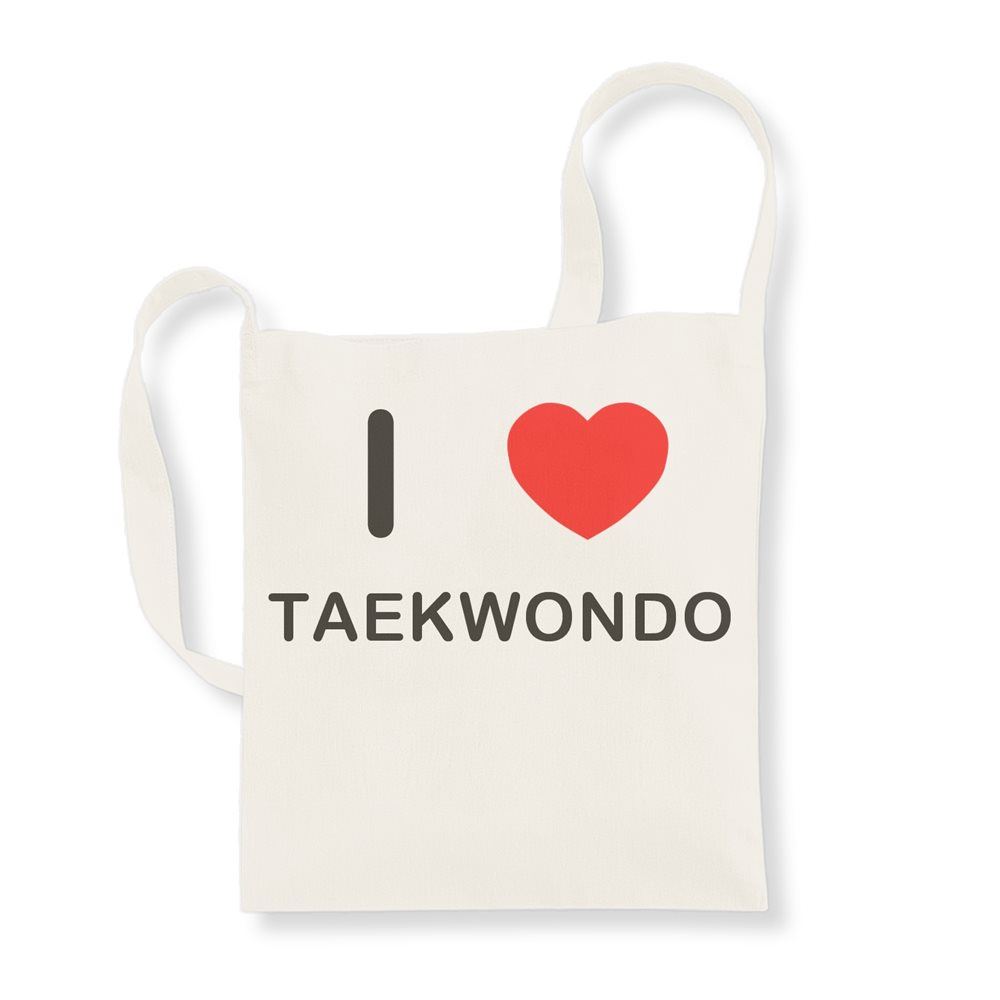 Bolso de asa larga de algodón reutilizable Taekwondo I Love - Imagen 3 de 8