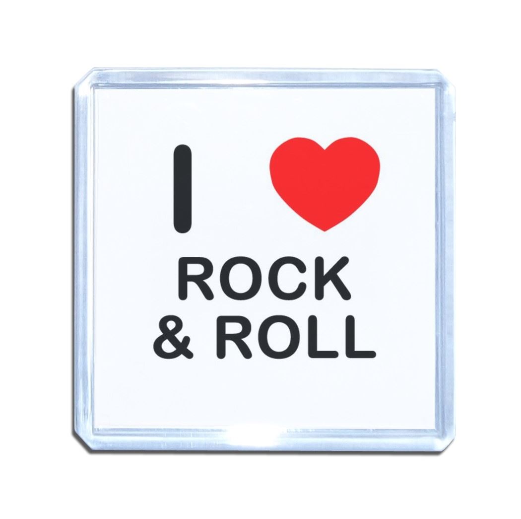 Rock and Roll I Love Heart Plastic Fridge Magnet (S, M, L, XL) - Picture 9 of 10