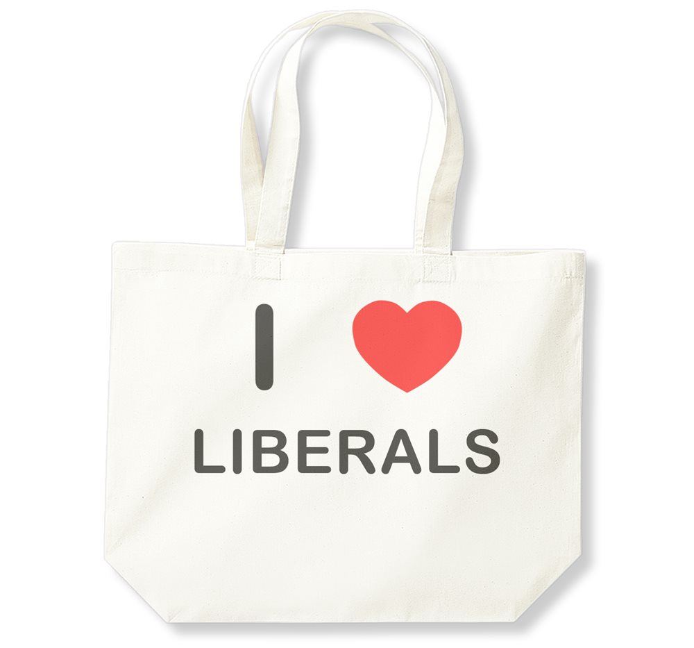 Liberals I Love Cotton Shopping Bag (Black, White, Natural) - Picture 3 of 8