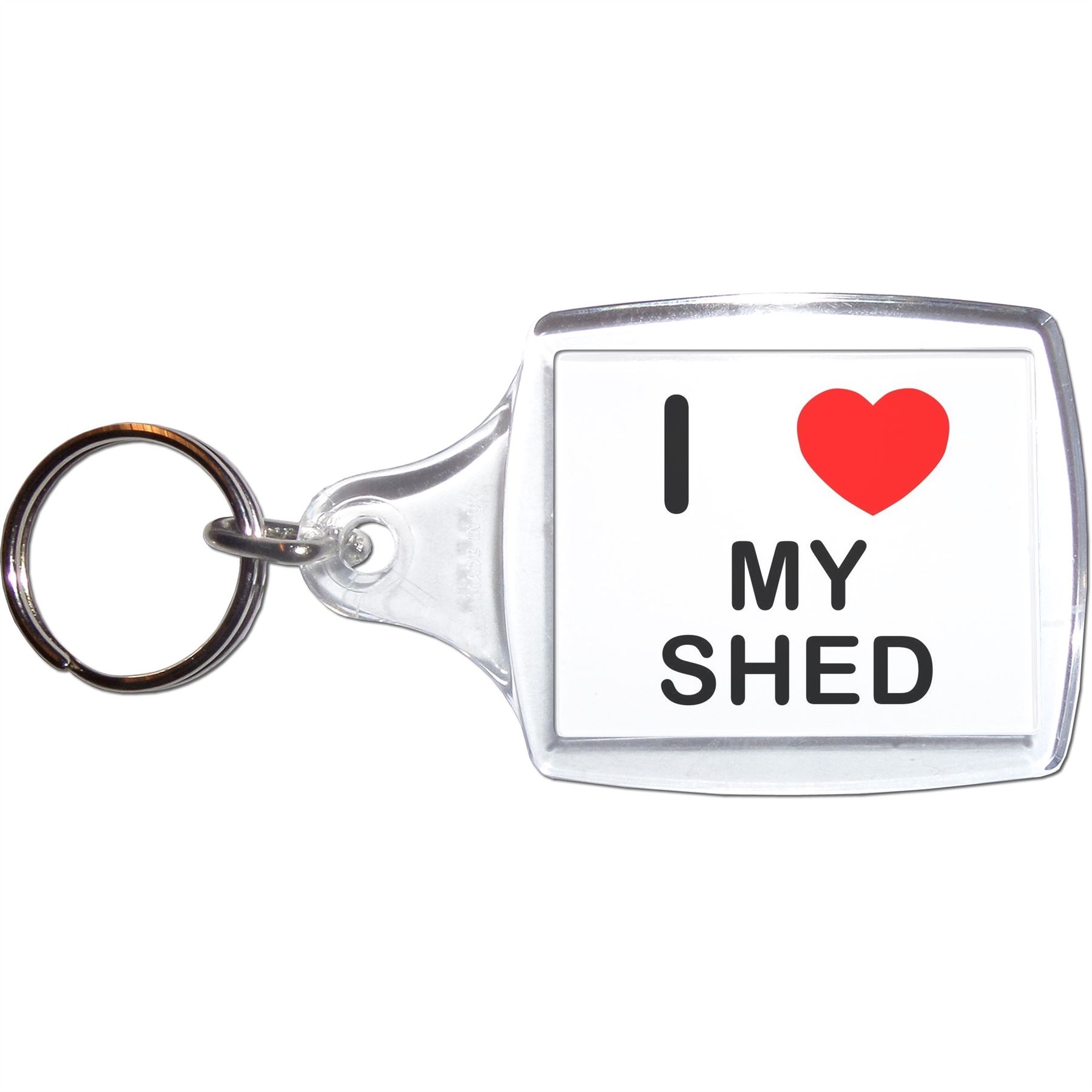 My Shed I Love Heart Clear Plastic Key Ring (S, M or L) - Picture 5 of 8
