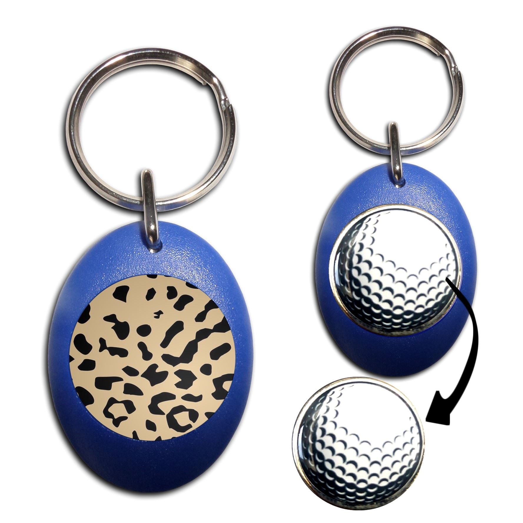 Schlüsselanhänger Leopardenmuster Golfball Marker (43 mm x 33 mm) - Bild 5 von 12
