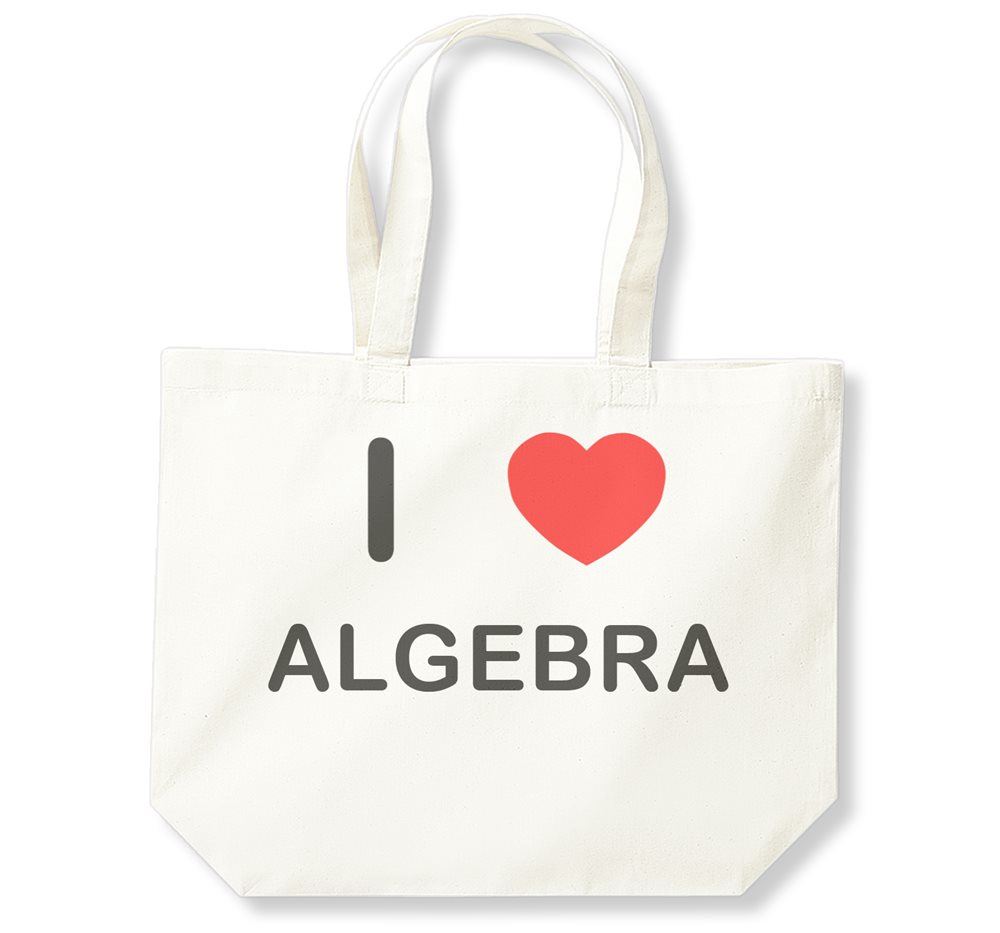 Bolso de compras de algodón Algebra I Love (negro, blanco, natural) - Imagen 3 de 8