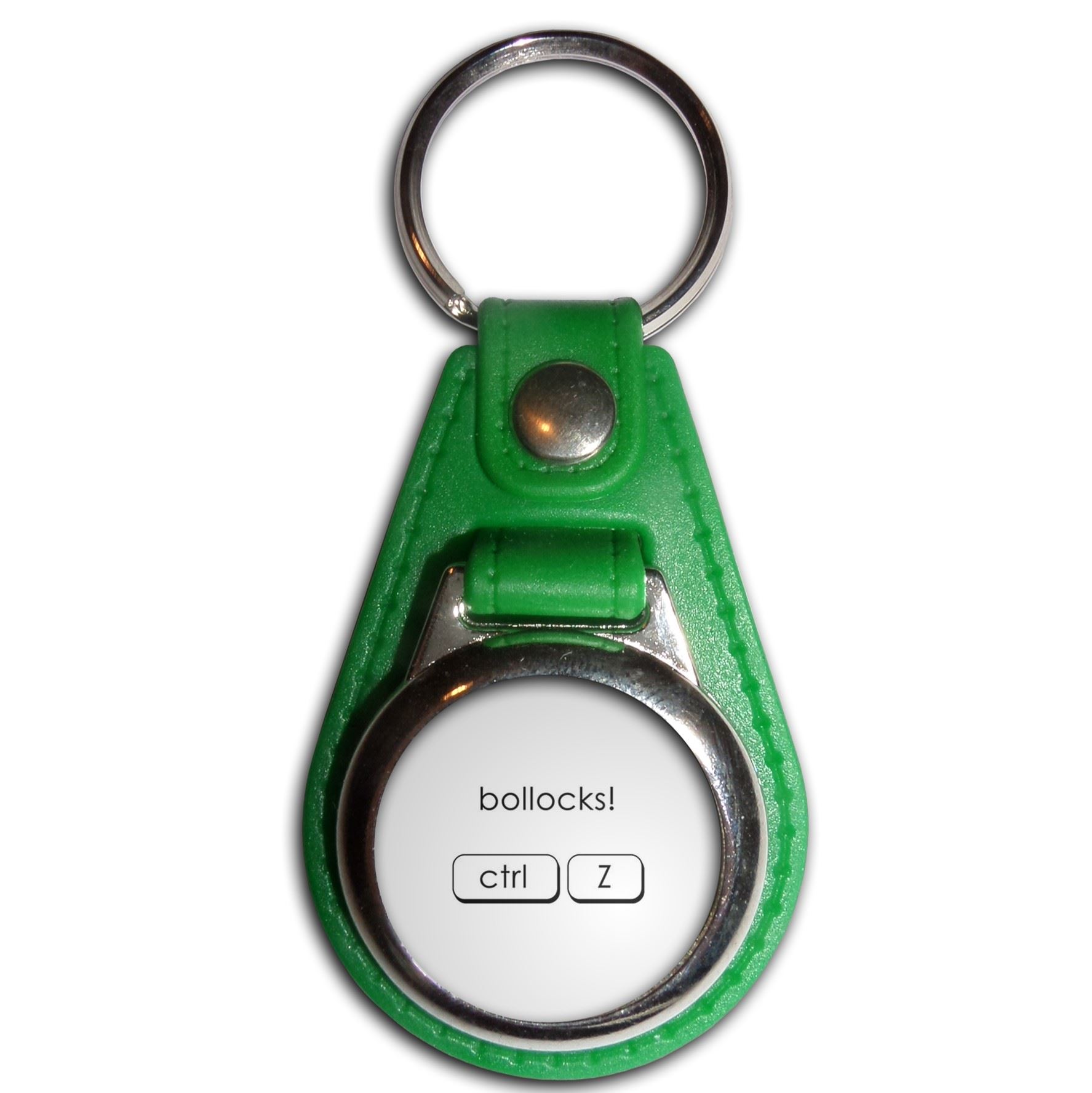 Ctrl Z b*llocks Plastic Medallion Key Ring (61mm x 38mm) - Picture 7 of 12