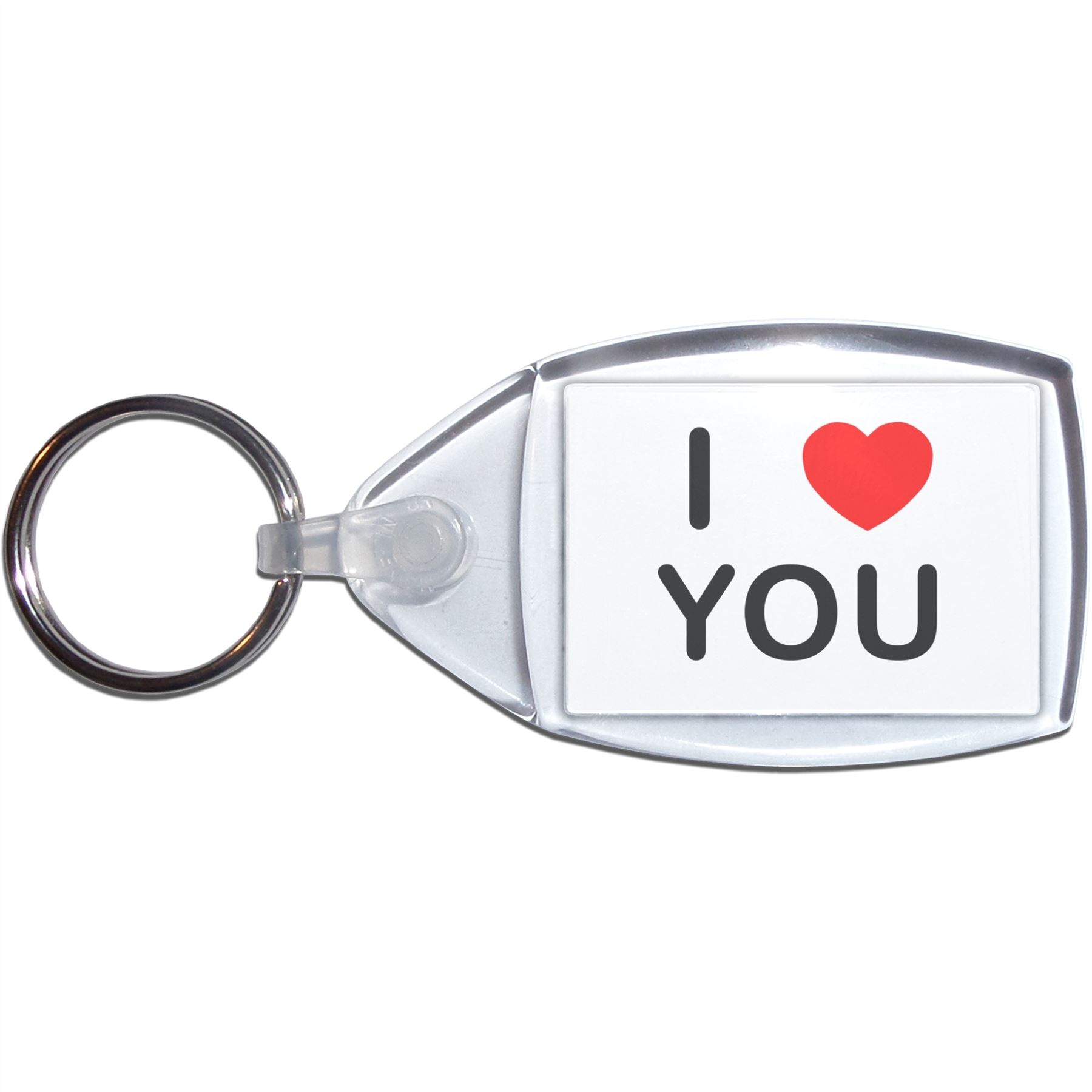 You I Love Heart Clear Plastic Key Ring (S, M or L) - Picture 7 of 8