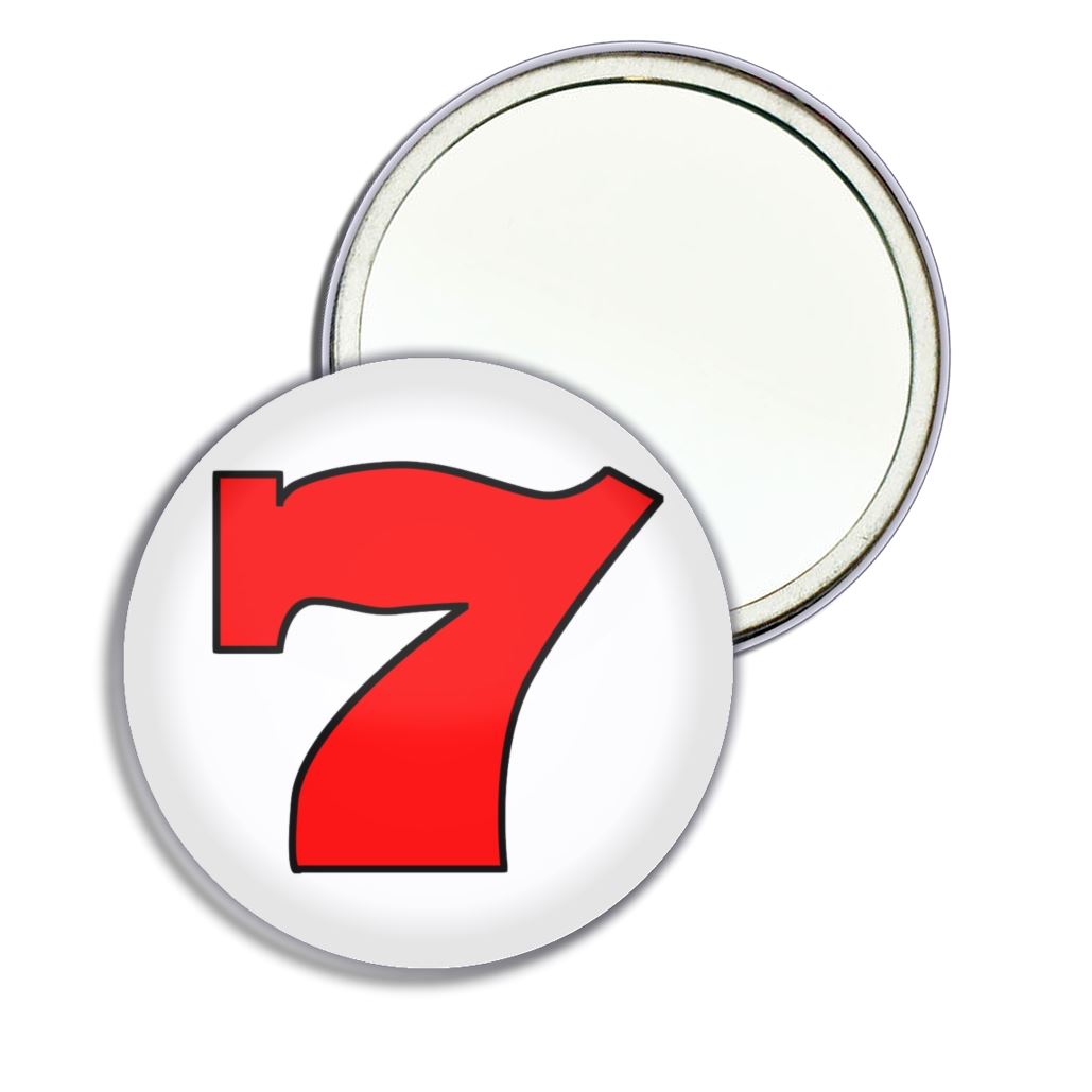 Fruit Machine Lucky Seven Round Mirror Pocket Compact (55mm or 77mm) - Picture 5 of 6