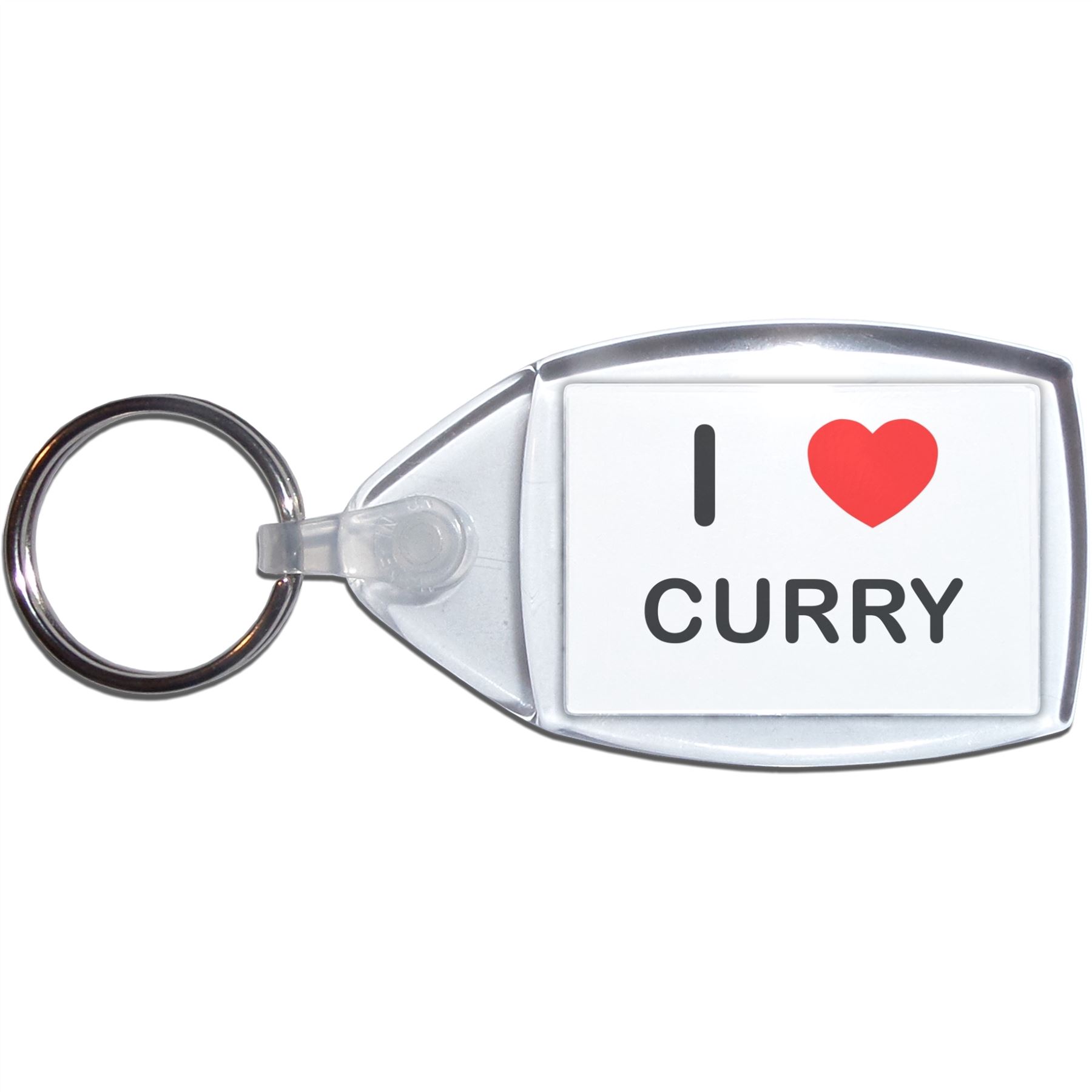 Curry I Love Heart Clear Plastic Key Ring (S, M or L) - Picture 7 of 8