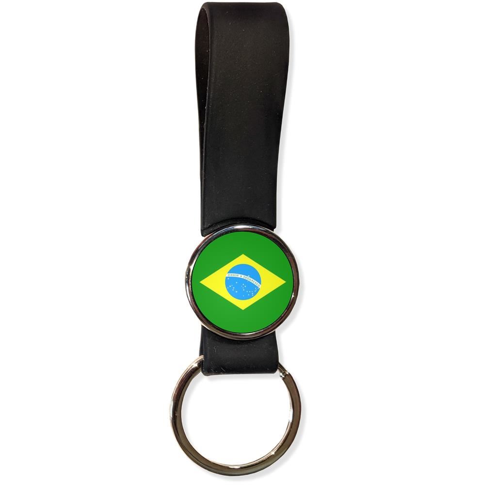 Brazil Flag Silicone Loop Key Ring (35mm x 120mm) - Picture 3 of 8