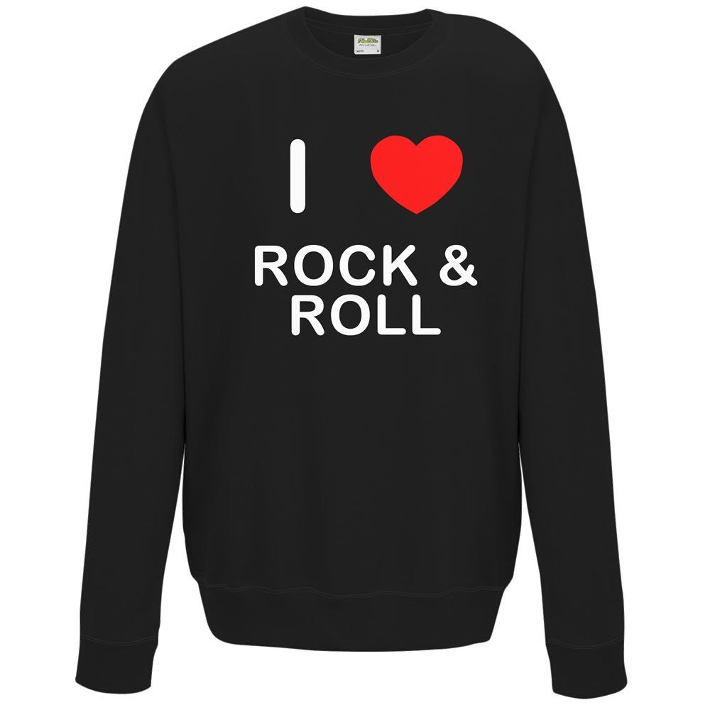 Rock and Roll I Love Sweater Pullover Erwachsene Rundhals Langarm Sweatshirt - Bild 7 von 34