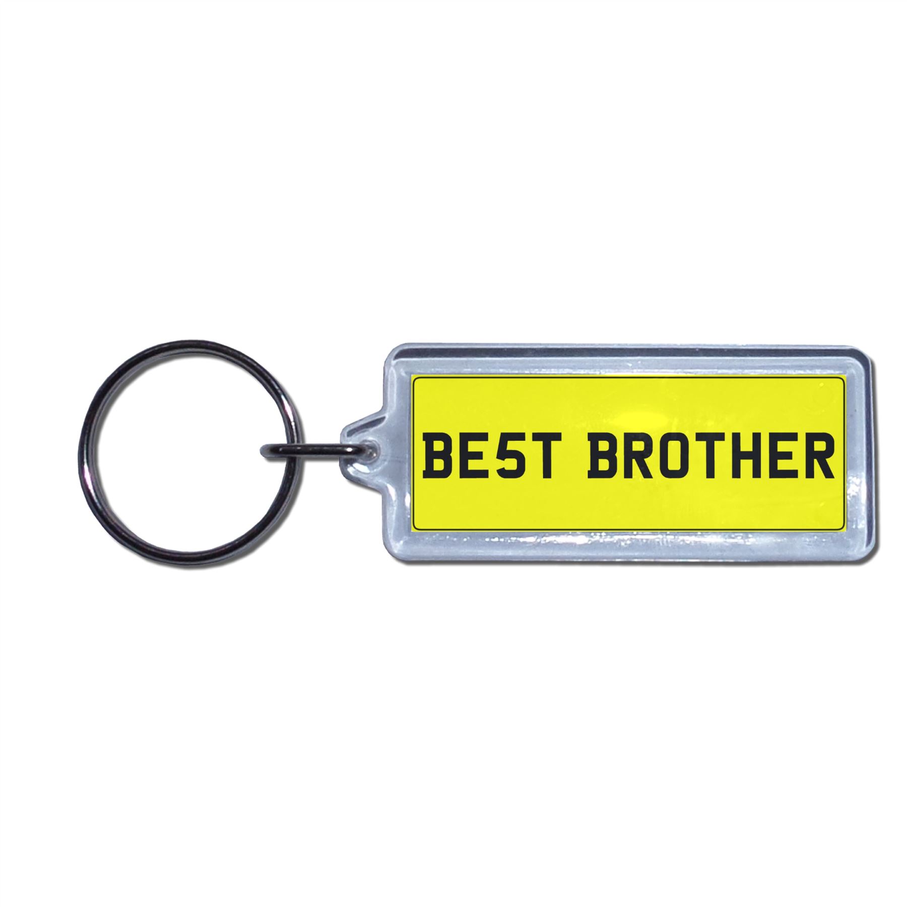 BEST BROTHER - UK Number Plate Key Ring | Choose Medallion / Plastic / Metal - Picture 3 of 8