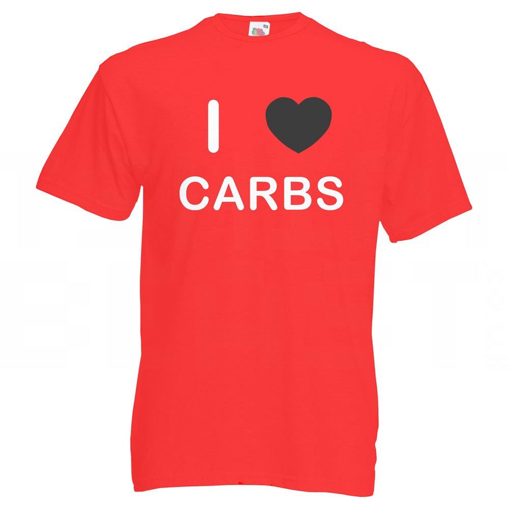 Carbs I Love T Shirt Tee Adult Crew Neck Short Sleeved - Picture 25 of 34