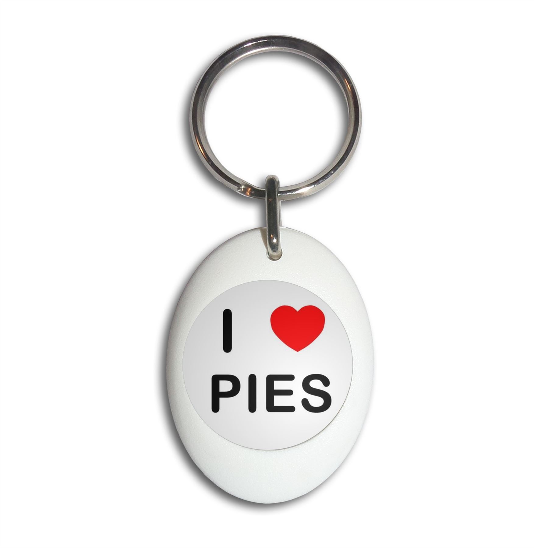 Pies I Love Heart Plastic Oval Key Ring (43mm x 32.5mm) - Picture 9 of 10