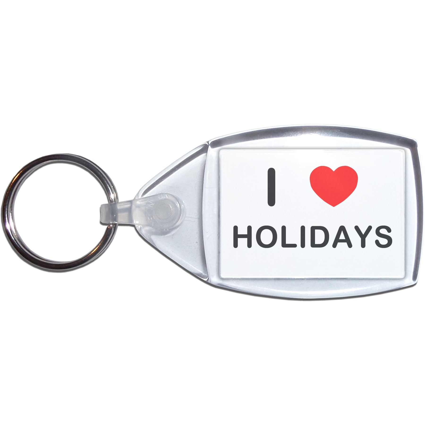 Holidays I Love Herz klar Kunststoff Schlüsselanhänger (S, M oder L) - Bild 7 von 8