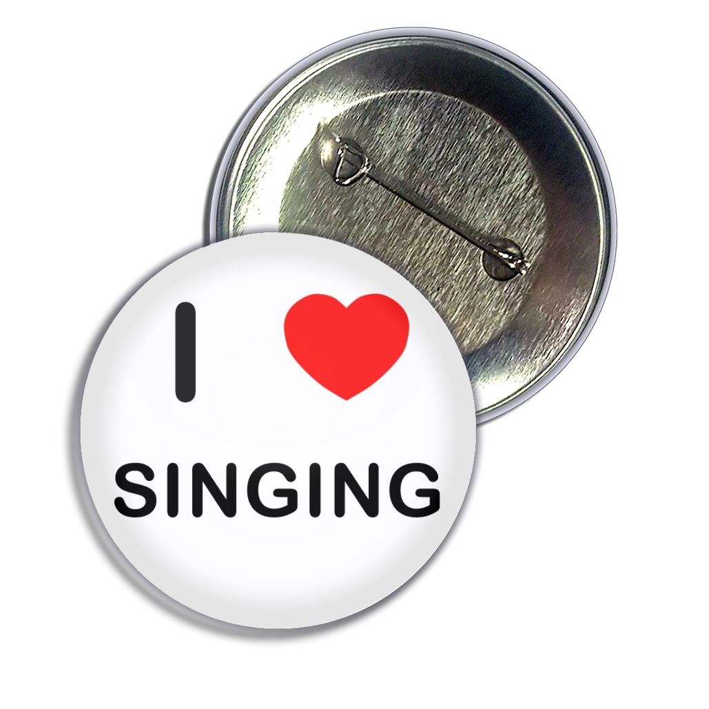 Singing I Love Heart Button Badge Pin Badge (25, 55 or 77mm) - Picture 5 of 8