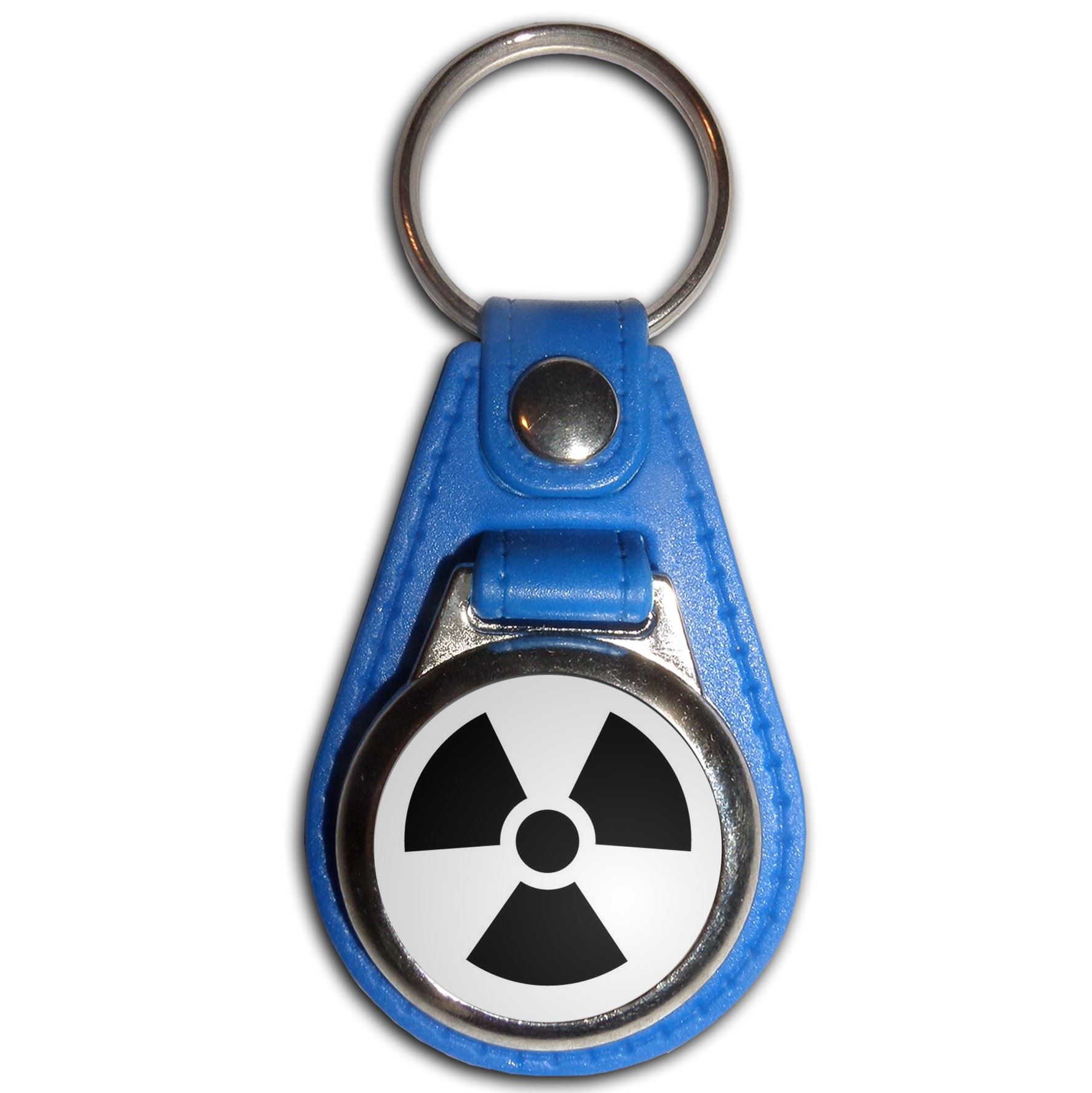 Black Nuclear Symbol Plastic Medallion Key Ring (61mm x 38mm) - Picture 5 of 12
