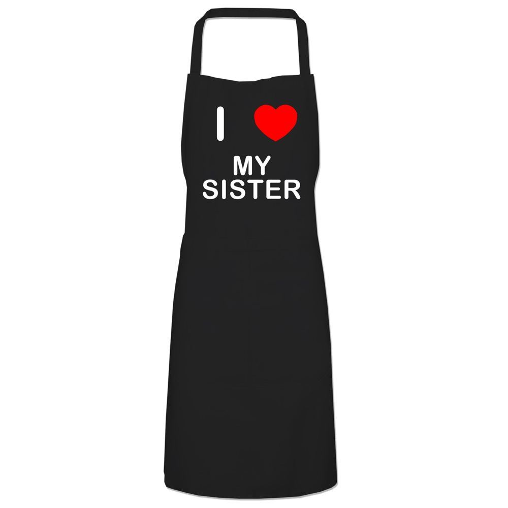 My Sister I Love Kitchen Apron Bib with Adjustable Neck and Ties - Picture 3 of 10