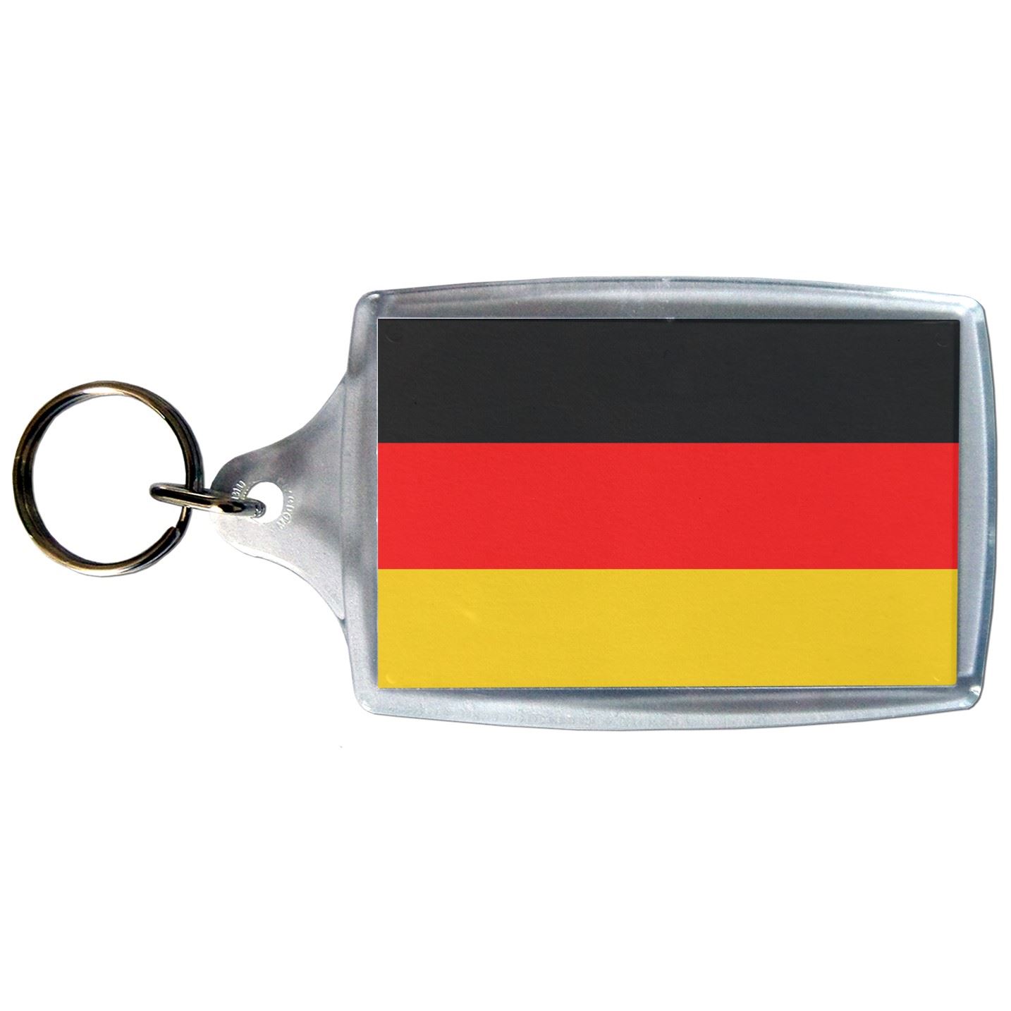 Germany Flag Clear Plastic Key Ring (S, M or L) - Picture 3 of 8