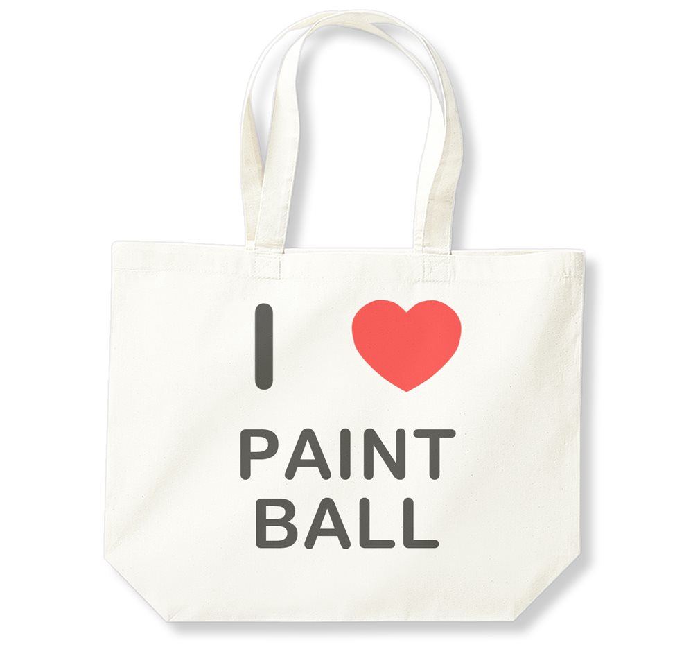 Bolsa de compras de algodón Paint Ball I Love (negro, blanco, natural) - Imagen 3 de 8
