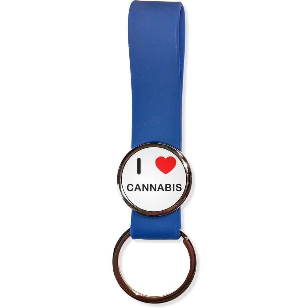 Cannabis I Love Silicone Loop Key Ring (35mm x 120mm) - Picture 5 of 8