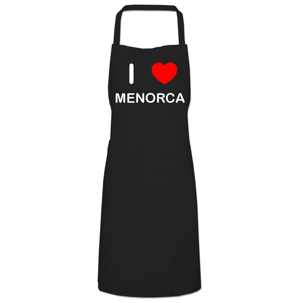 Menorca I Love Kitchen Apron Bib with Adjustable Neck and Ties - Picture 3 of 10
