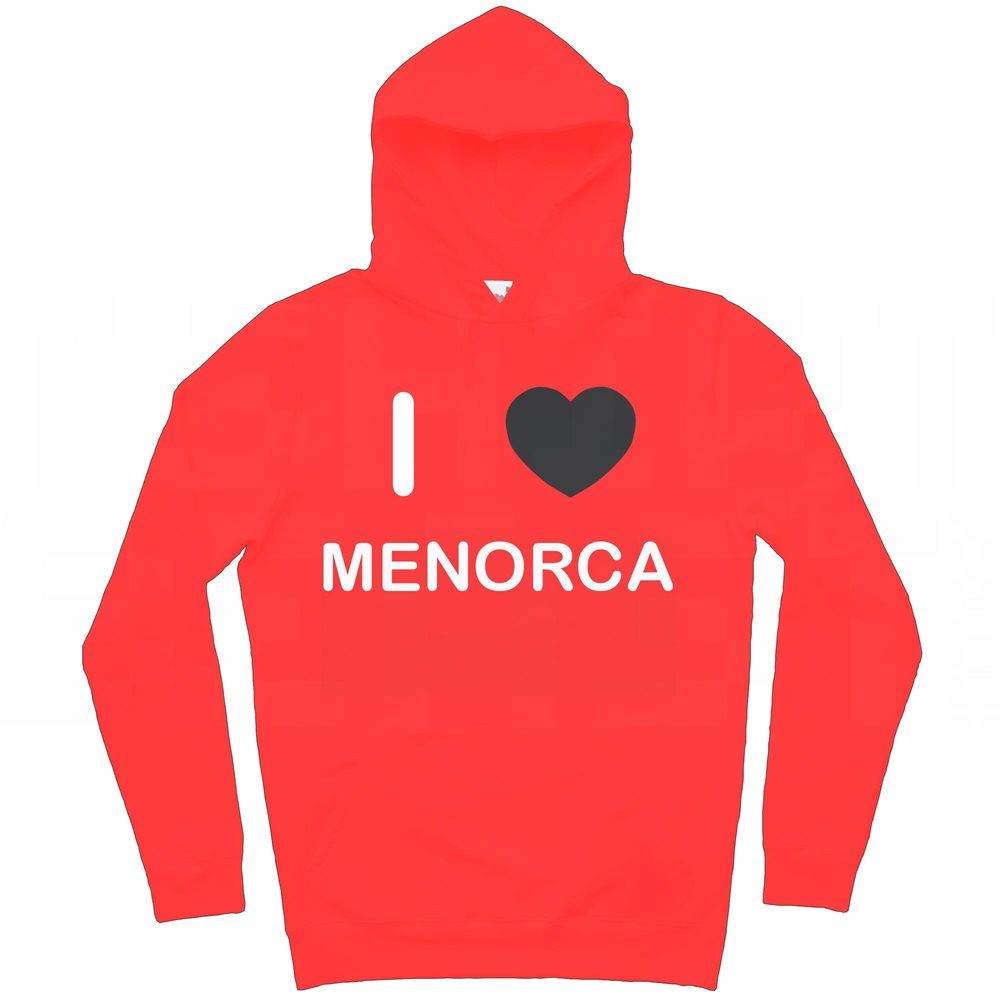 Menorca I Love Felpa con Cappuccio Pullover Adulto Manica Lunga - Foto 21 di 34