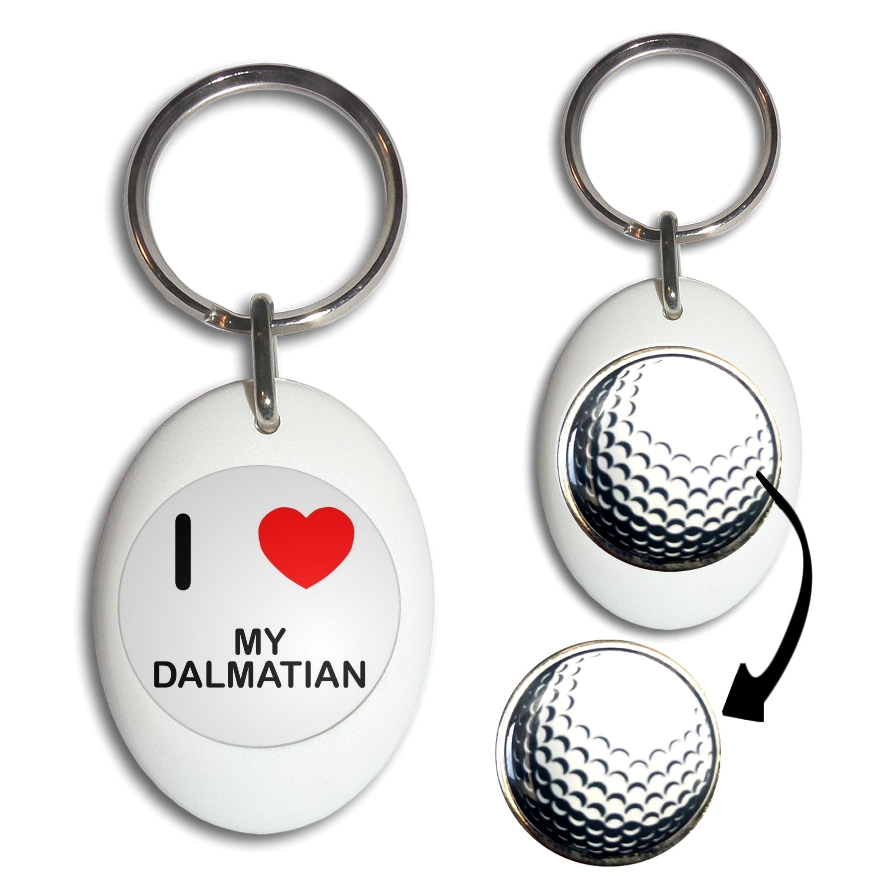 My Dalmatiner I Love Golfball Marker Schlüsselanhänger (43 mm x 33 mm) - Bild 11 von 12