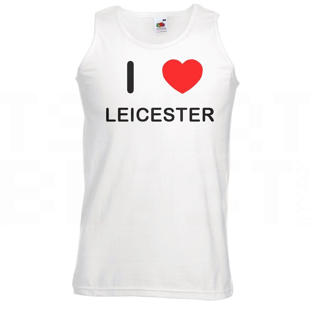 Leicester I Love Herz Weste Erwachsene Rundhalsausschnitt Sport Gym Weste - Bild 17 von 18