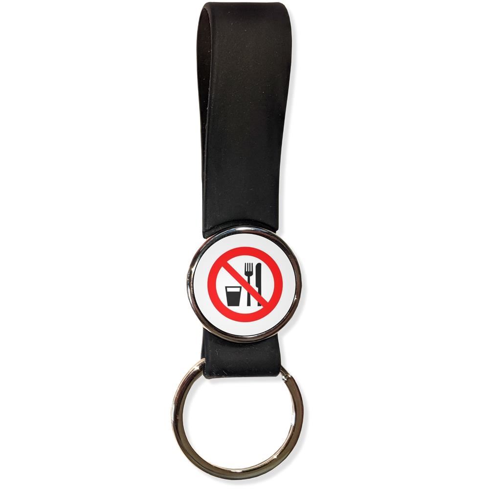 No Food or Drink Silicone Loop Key Ring (35mm x 120mm) - Picture 3 of 8